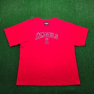 Los Angeles‎ Angels Tshirt Mens XL Red Stitches MLB Baseball Sports Logo Casual